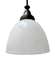 Art Nouveau Pendant Lamp with Ultra Rare Milk Glass Shade, 1900s